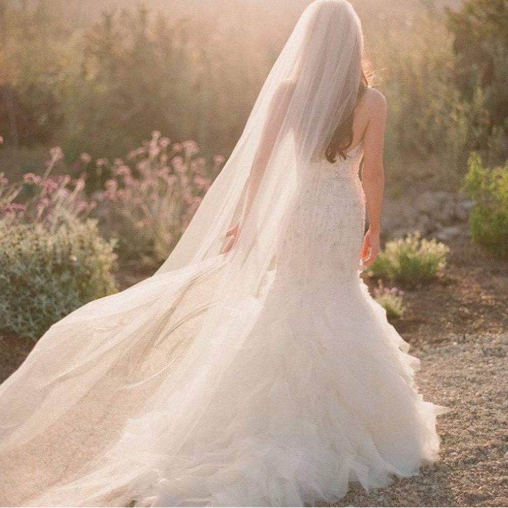 Ivory Cathedral Wedding Veil with Comb